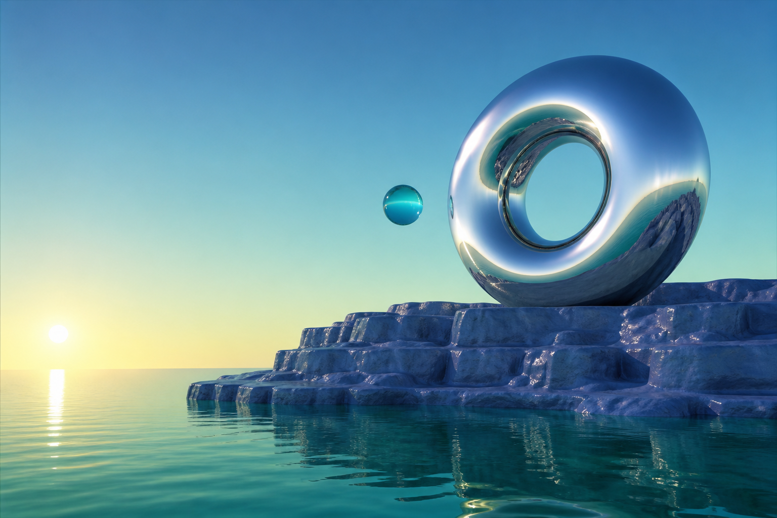 Teal Torus Shelf
